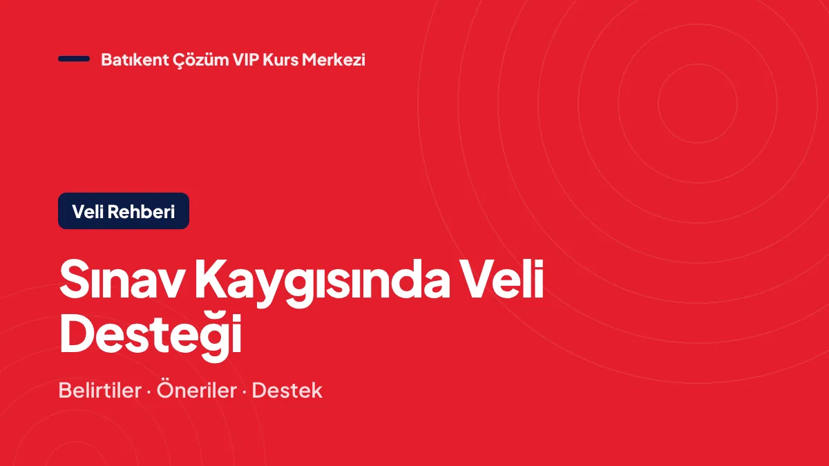 Sınav Kaygısı Olan Çocuğa Veli Olarak Nasıl Destek Olunur?
